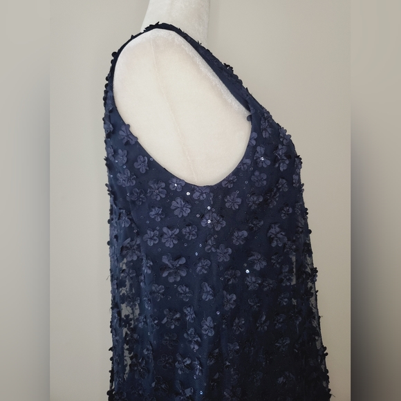 Tahari ASL Assymetrical Appliqué Floral Dress - Picture 8 of 15